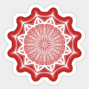 Elegant White Mandala Pattern Design Sticker